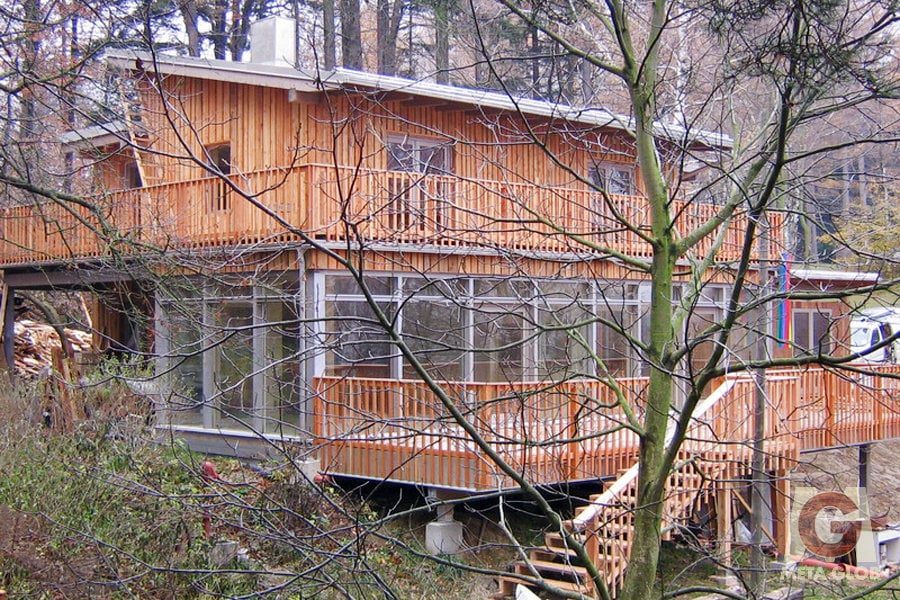 CLT wooden house background